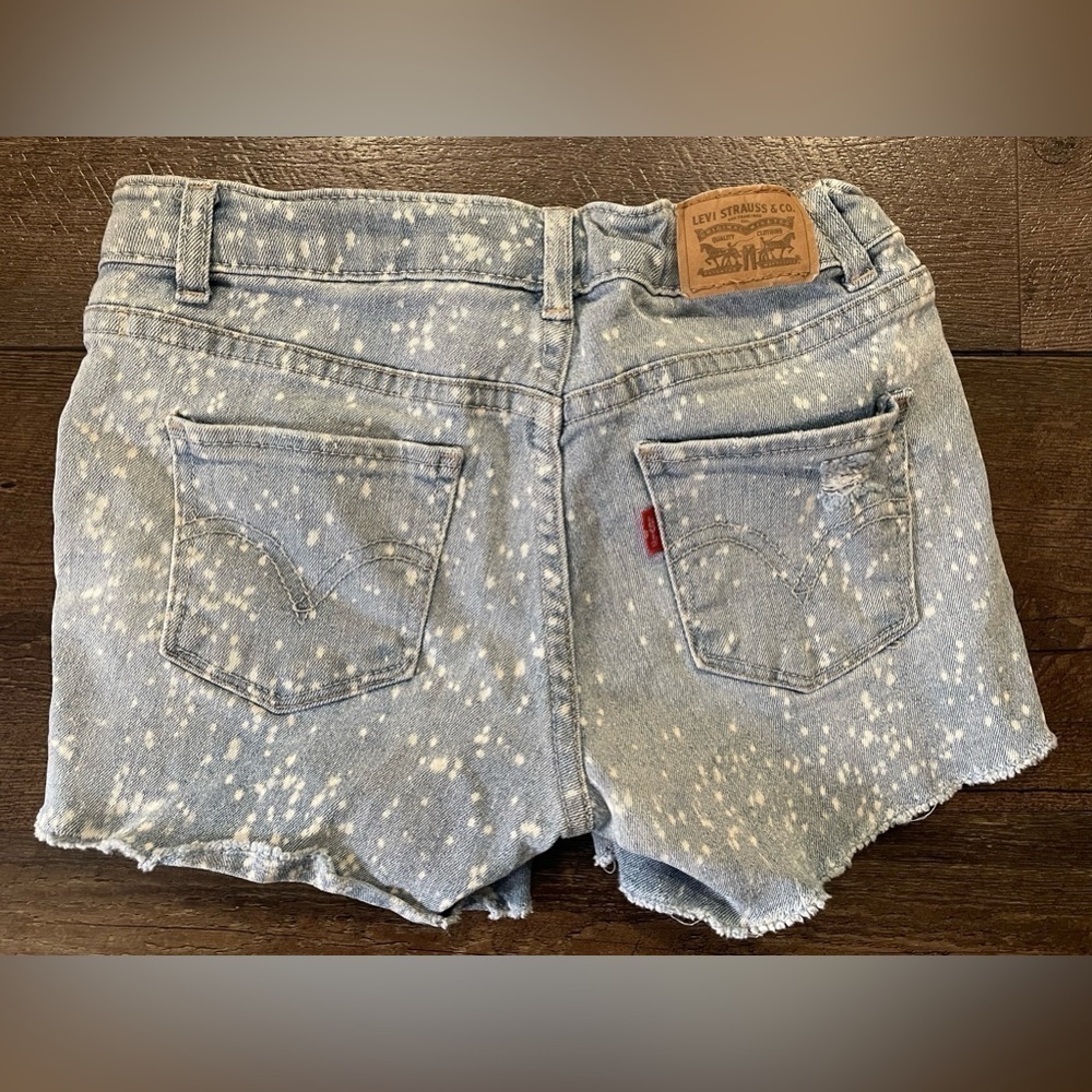 Levi’s Girls Shorty Short Light Blue Denim Shorts Size 10 Regular - Picture 3 of 7